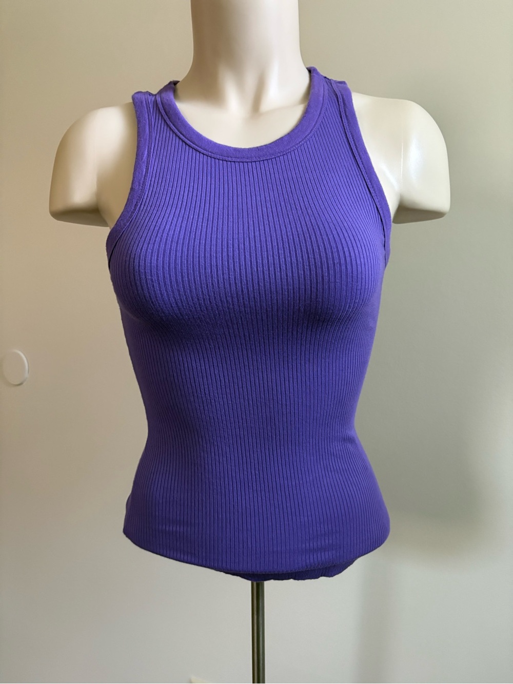 & Other Stories Vivid Purple Ribbed Tank Top Crewneck Size XS